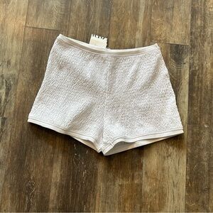Zara Women's White Textured Shorts